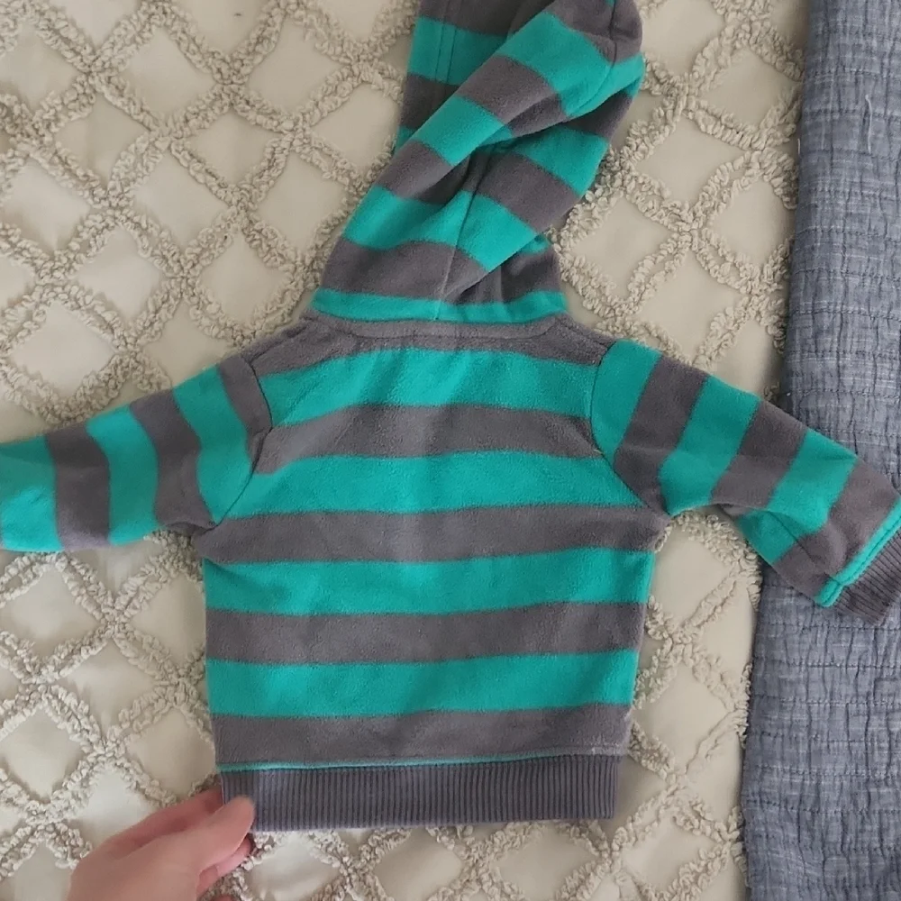 Kids Striped Hoodie with Moose Design